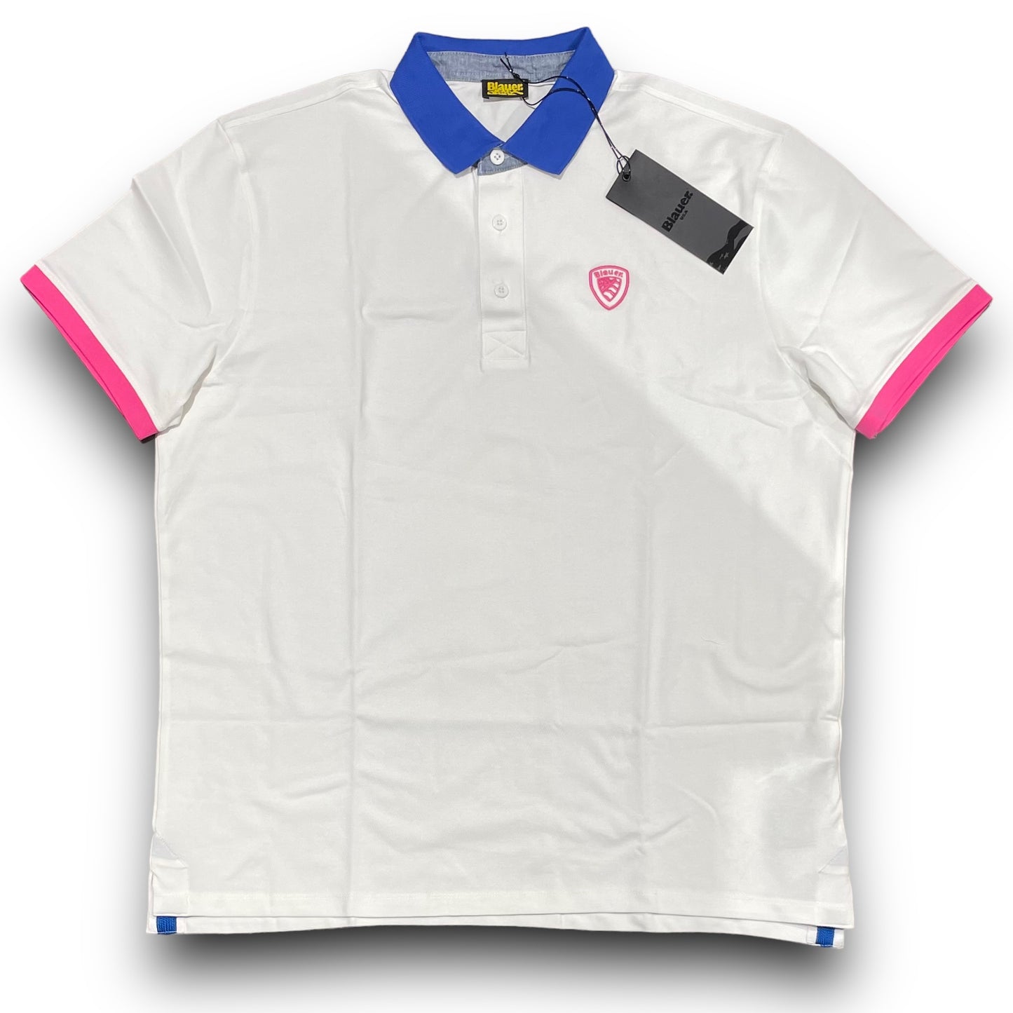 Polo BLAUER Uomo piquet, RegulrFit, col.Bianco