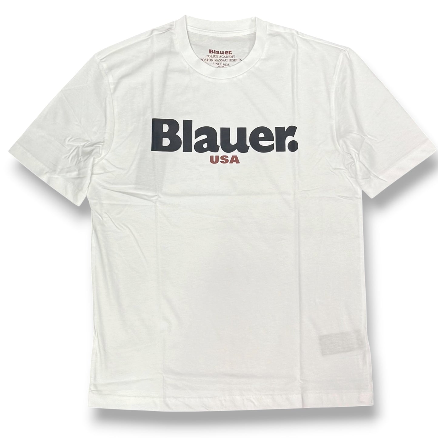 BLAUER- T-shirt, RegularFit, con stampa frontale, mod.Ernst, col.Bianco