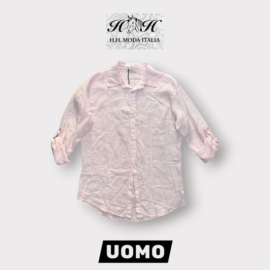 Camicia con colletto, Tex.Lino, Col.Rosa (