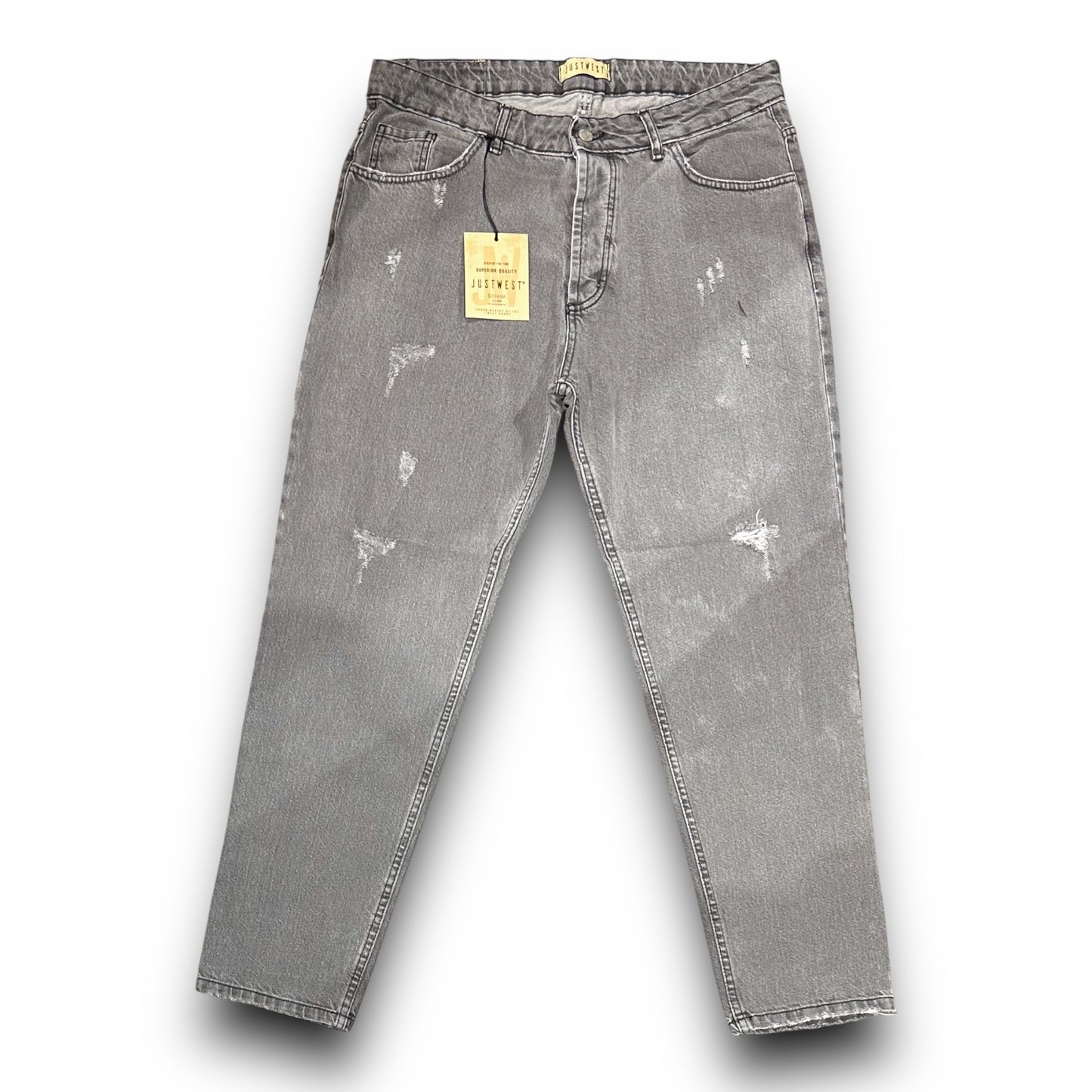 Jeans Just West Uomo in Denim Grigio, CroppedFit