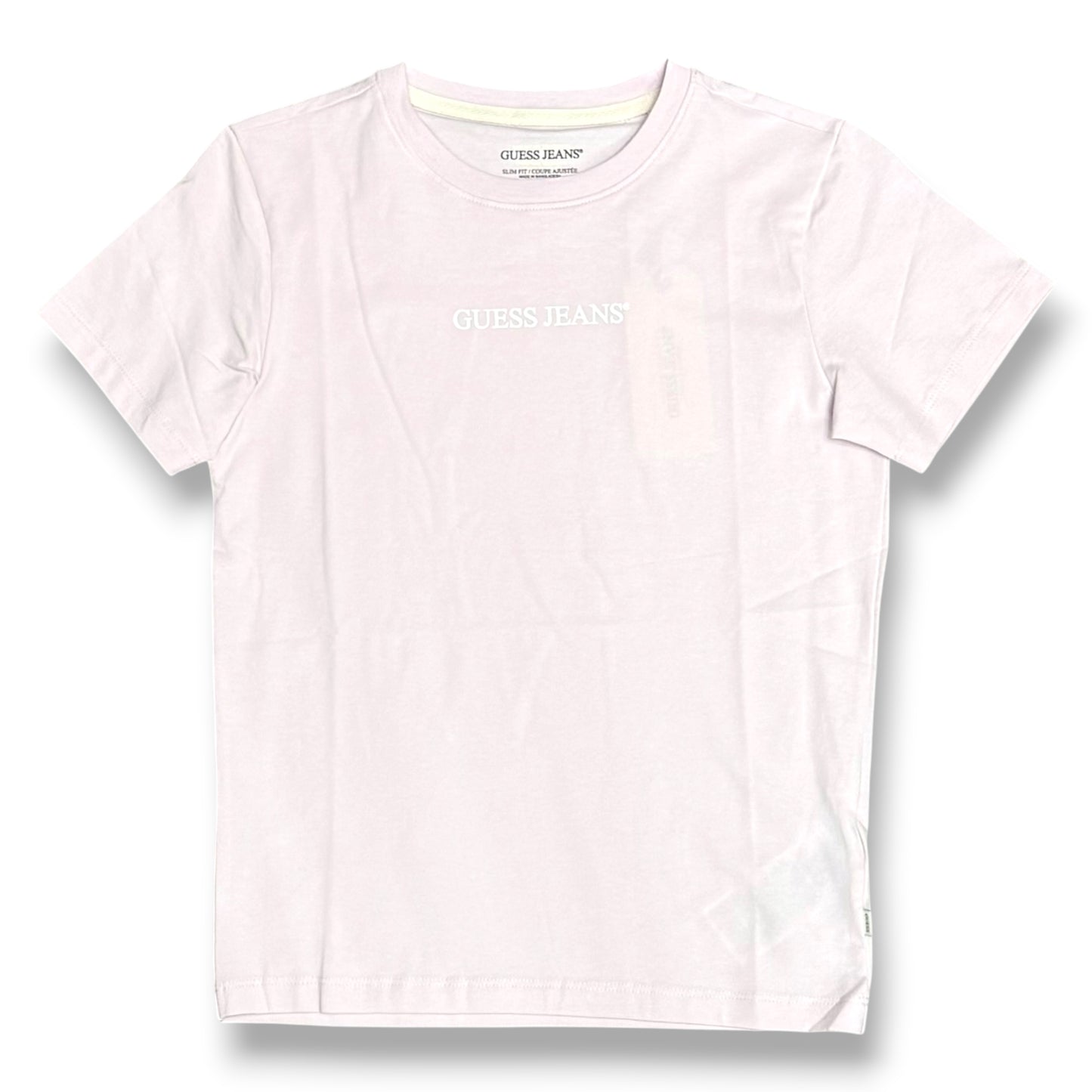 GUESS JEANS- T-shirt Donna, SlimFit, con scritta frontale, col.Rosa