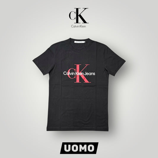 T-shirt CALVIN KLEIN, con stampa centrale, Col.Nero/Rosso