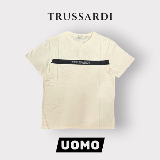 TRUSSARDI - T-Shirt Uomo con scritta frontale 3D, Col.Beige