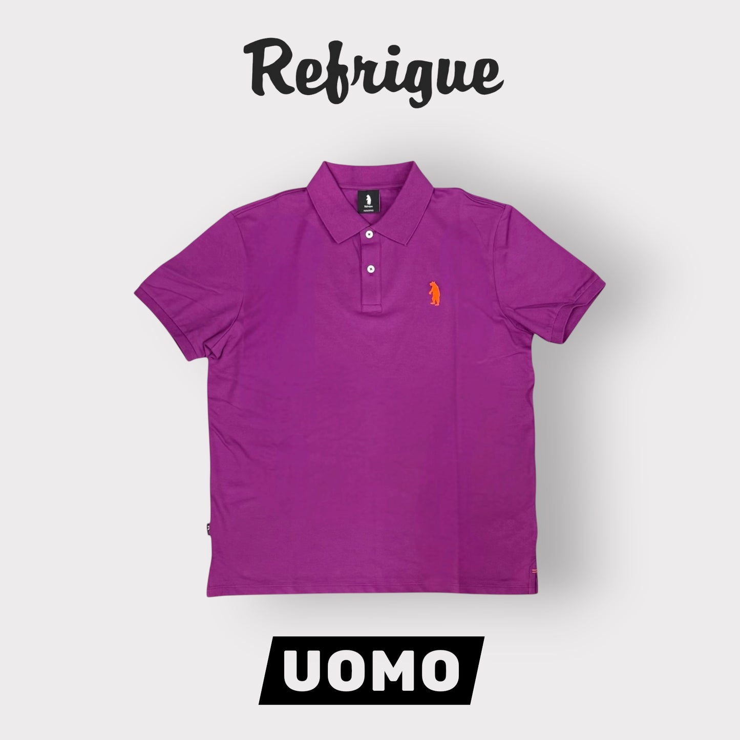 REFRIGUE- Polo Uomo, con logo lato cuore, col.Purple