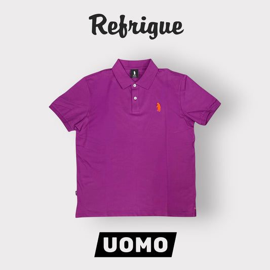 REFRIGUE- Polo Uomo, con logo lato cuore, col.Purple