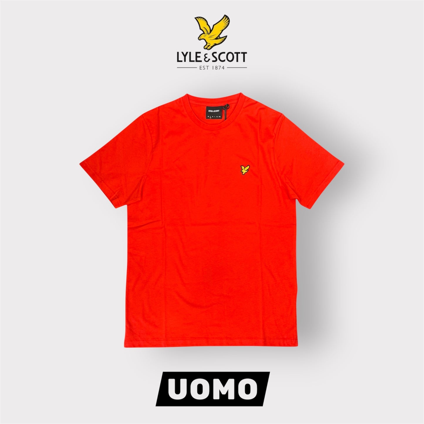 LYLE & SCOTT- T-Shirt Uomo Regular Fit, Col.Fiery Red