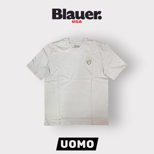 BLAUER- T-shirt, RegularFit, con logo gommato 3D lato cuore, mod.Faxon, col.Grigio