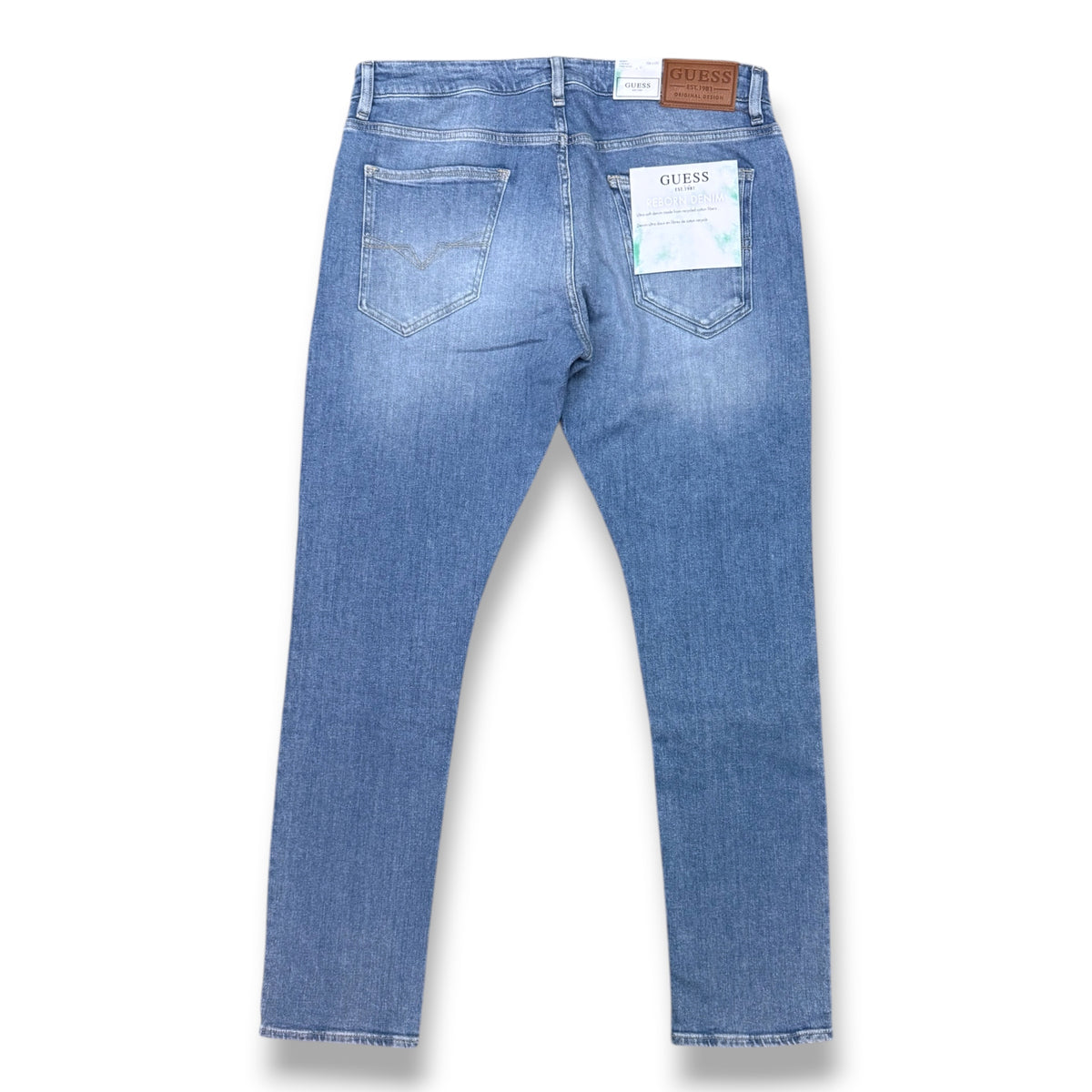 GUESS JEANS- Jeans Uomo, mod.Skinny Low Rise Taille Basse, Lavaggio Chiaro