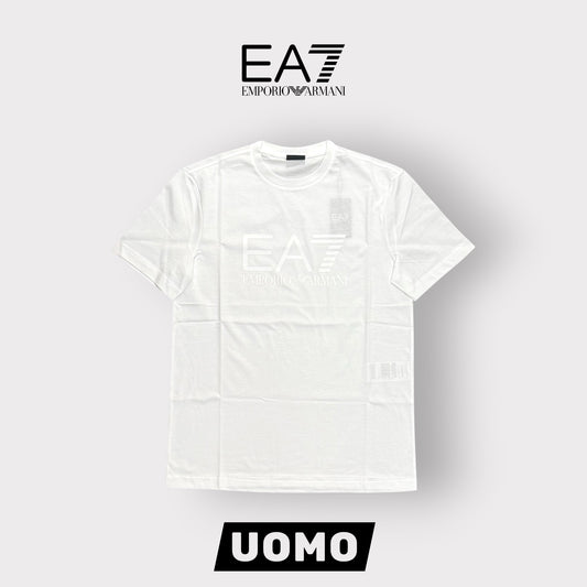 EMPORIO ARMANI- T-shirt Uomo, con stampa frontale, col.Bianco