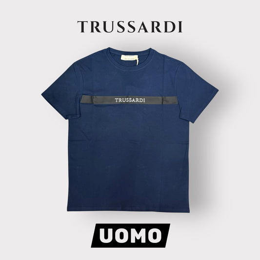 TRUSSARDI - T-Shirt Uomo con scritta frontale 3D, Col.Blu