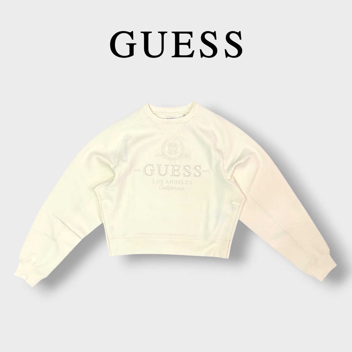 GUESS - Felpa Donna, girocollo , tex.tecnico, col.Panna