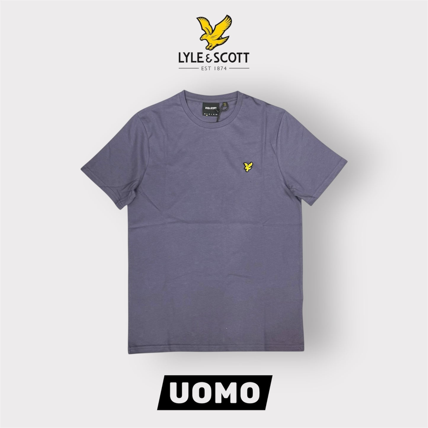 LYLE & SCOTT- T-Shirt Uomo Regular Fit, Col.Gray Stone