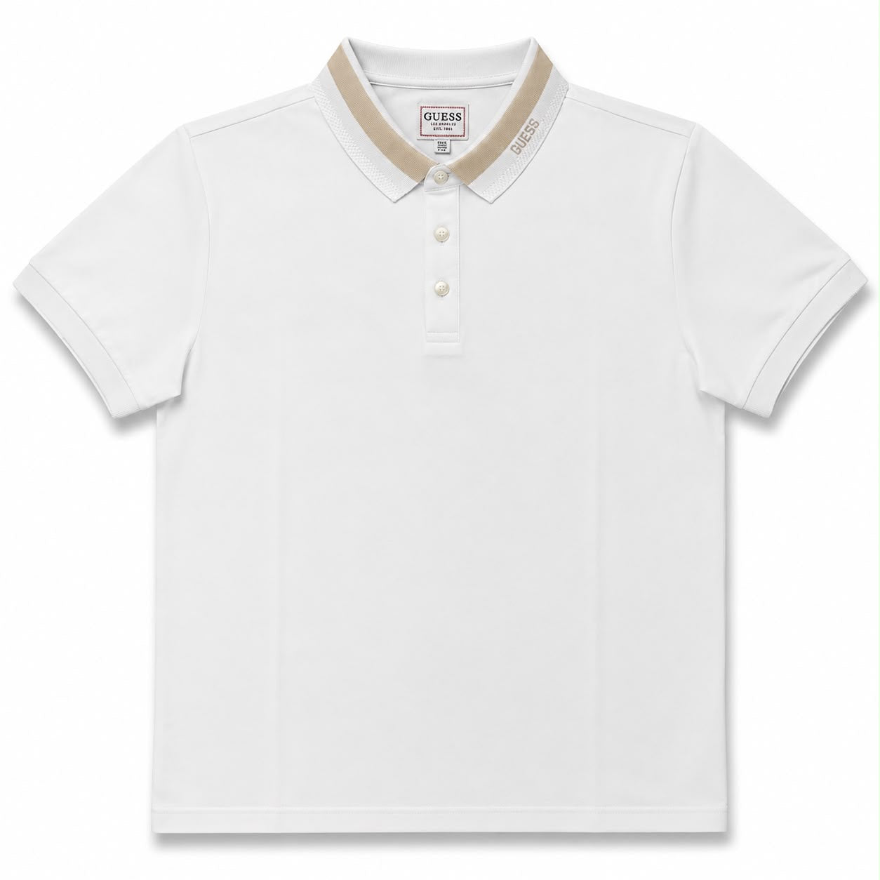 GUESS- Polo Uomo, in tessuto tecnico, Slimfit, col.Bianco
