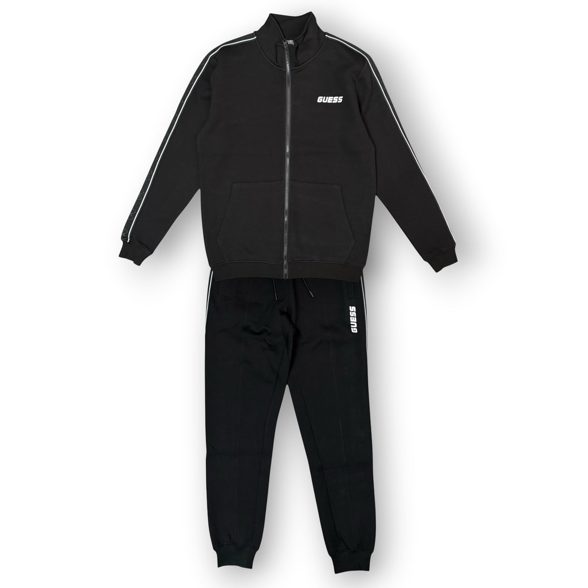 GUESS - Tuta completa Uomo, con scritta lato cuore , tex.neoprene, Col.Nero