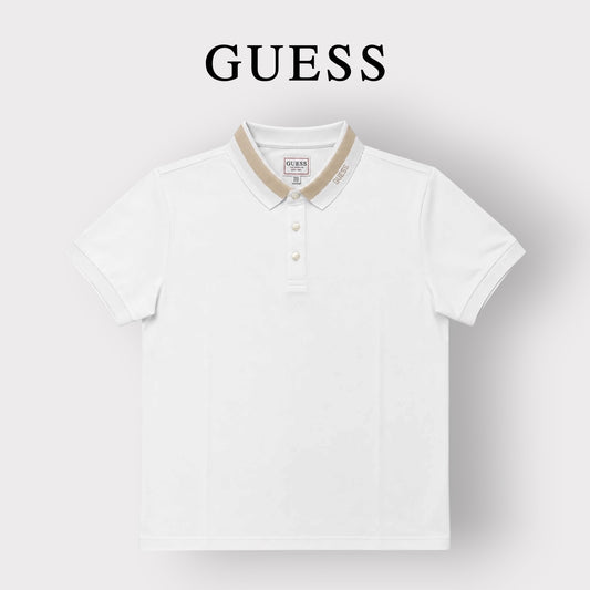GUESS- Polo Uomo, in tessuto tecnico, Slimfit, col.Bianco