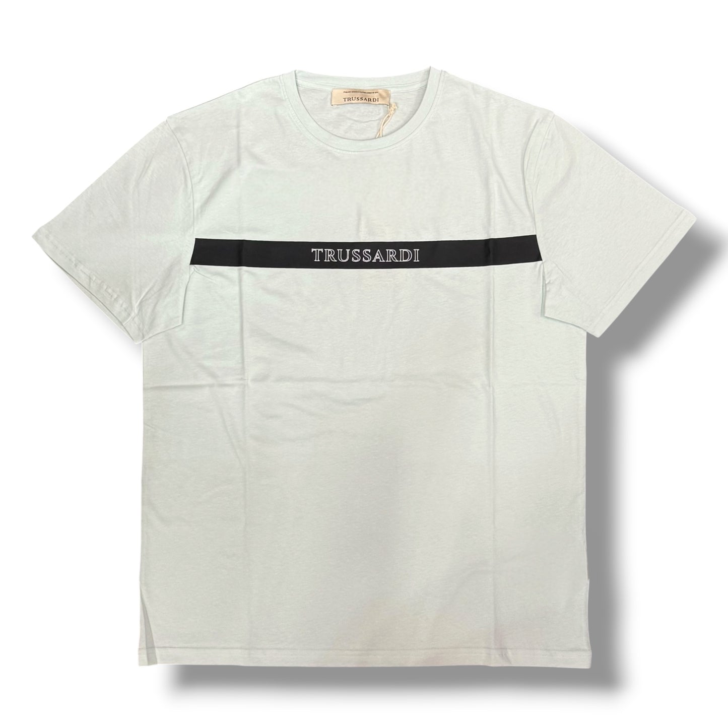 TRUSSARDI - T-Shirt Uomo con scritta frontale 3D, Col.Azzurro