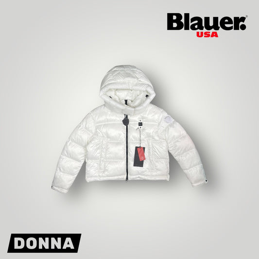 Giubbotto BLAUER Donna corto con cappuccio sganciabile, Col.Bianco (Imbott.Ovatta)