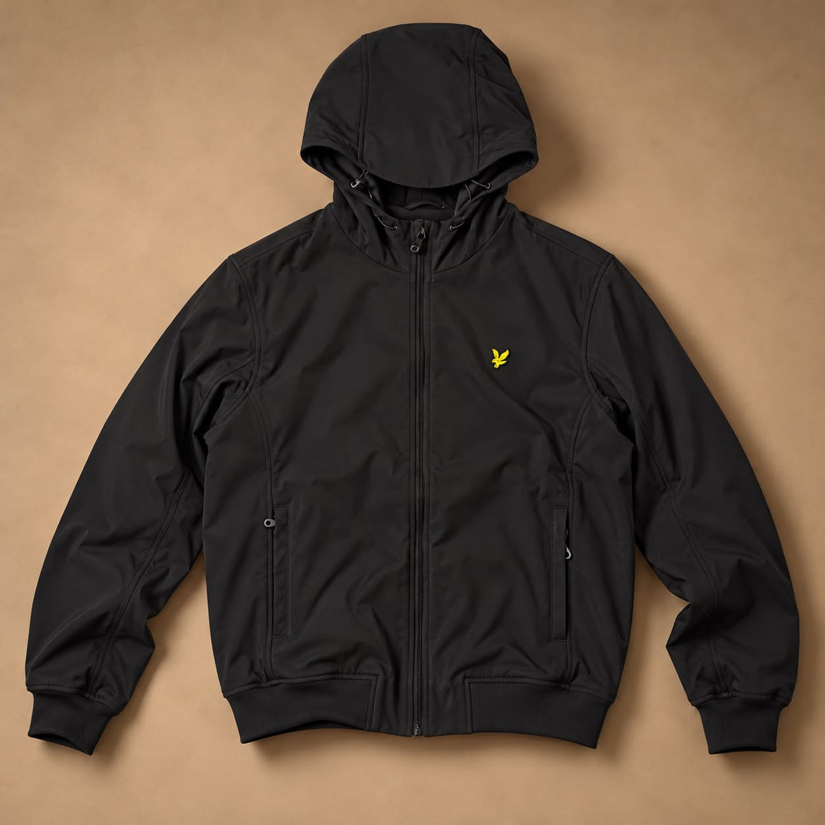 LYLE&SCOTT- Giubbotto Uomo, softshell con interno in pile, con cappuccio, Col.Nero