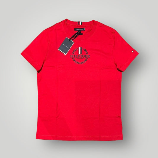 T-shirt TOMMY HILFIGER Uomo Rossa con stampa centrale, SlimFit