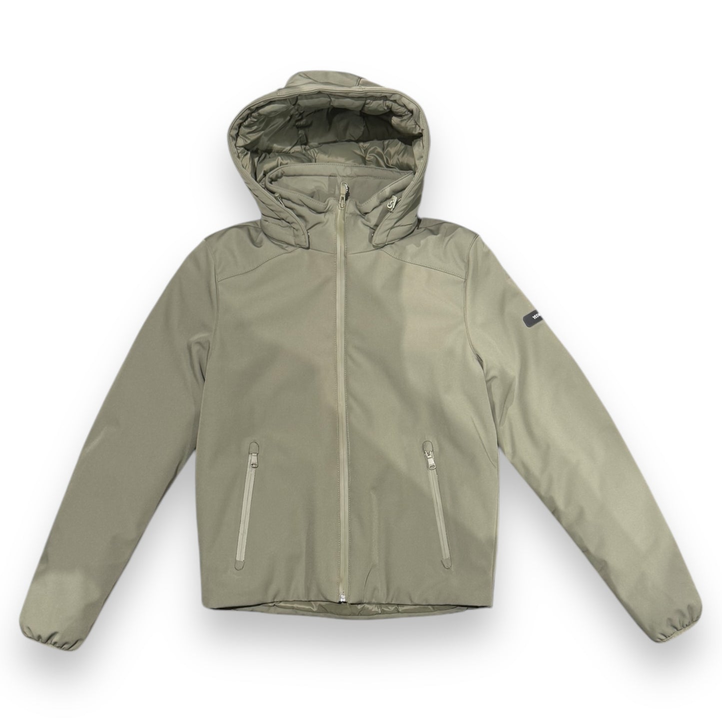 Giubbotto Softshell Corto YES-ZEE Uomo, Cappuccio sganciabile, Slim Fit, Col. Verde