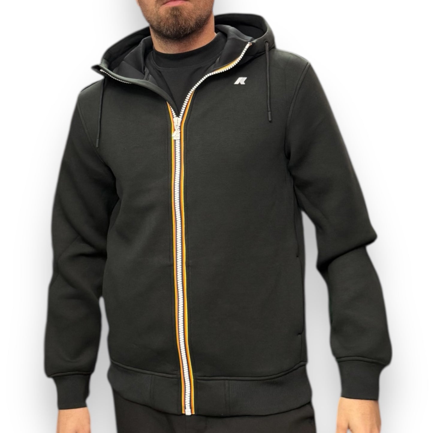 Giubbotto-Felpa K-WAY Uomo, mod.Rainer Spacer, Col.Nero