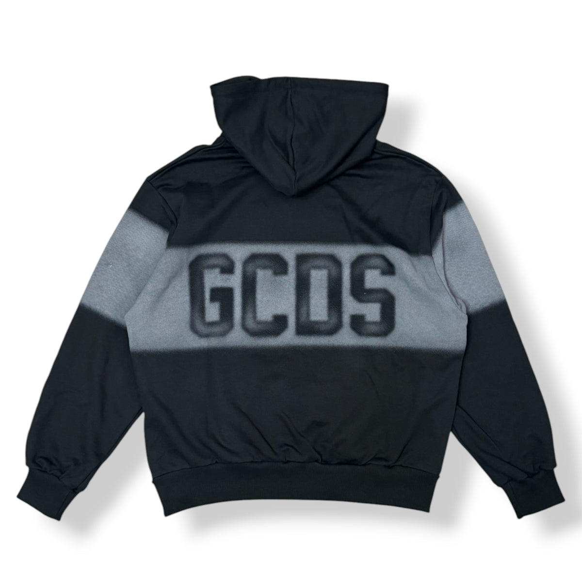 GCDS - Felpa con cappuccio, effetto fumè, Col.Nero