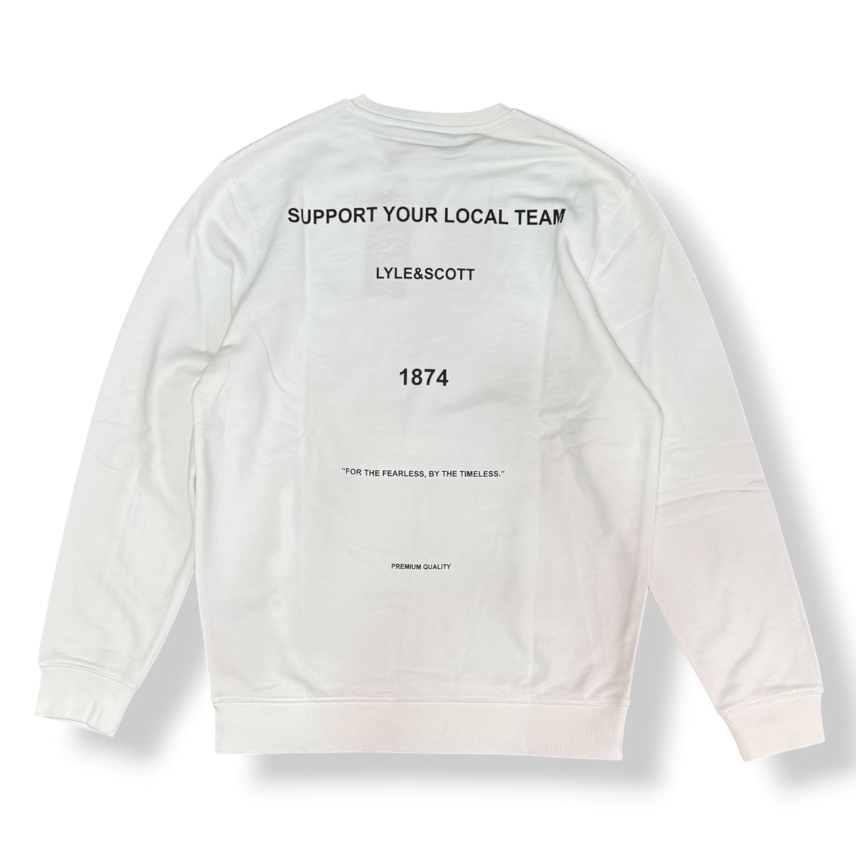 LYLE & SCOTT- Felpa Uomo girocollo, tex.cotone garzato, con stampa schienale, Col.Bianco