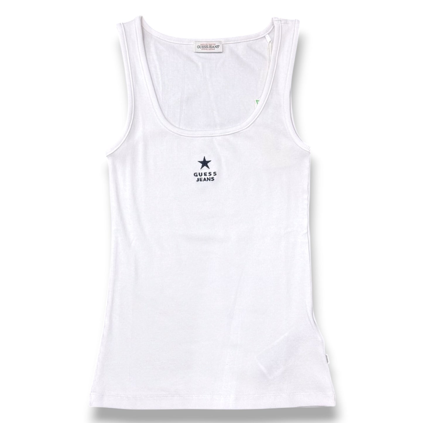 GUESS JEANS- Canotta a costine, Col.Bianco