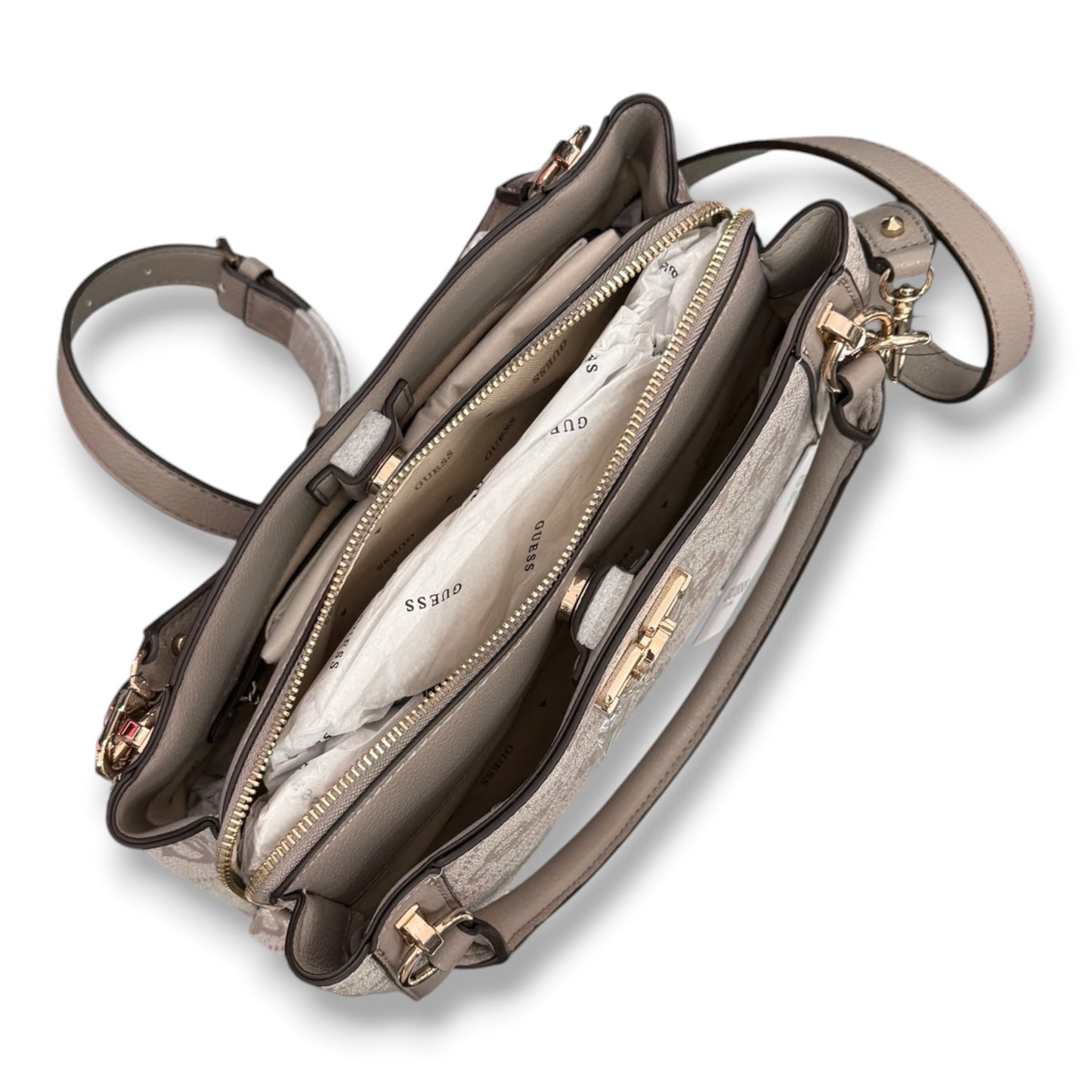 GUESS- Borsa Donna, Group:CARNILLA LOGO, Col.DARK TAUPE LOGO