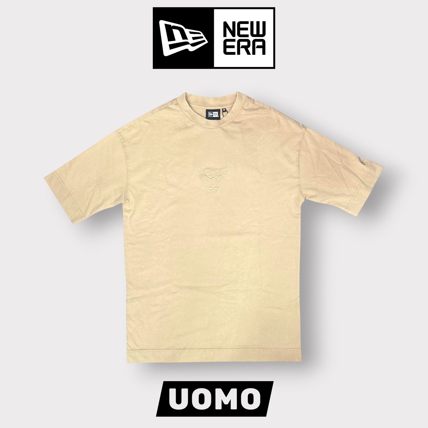 NEW ERA - T-Shirt Uomo CHICAGO BULLS, Col.Beige