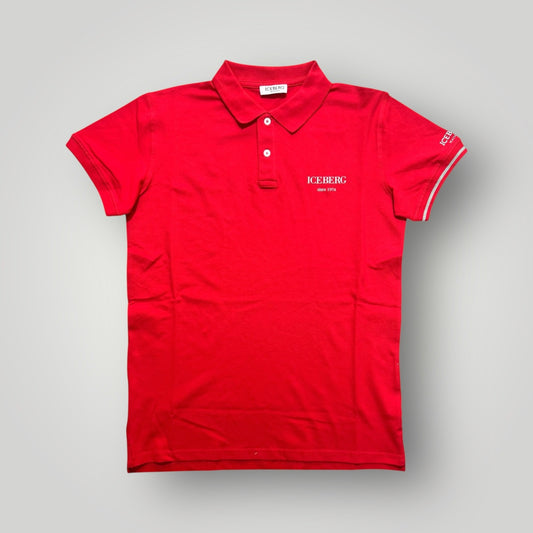 Polo ICEBERG basic, logo lato cuore, RegularFit, Col.Rosso