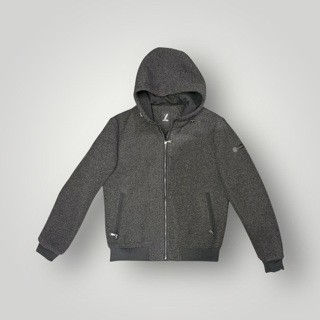 Giubbotto YES-ZEE Uomo in lanetta con cappuccio, col.Grigio