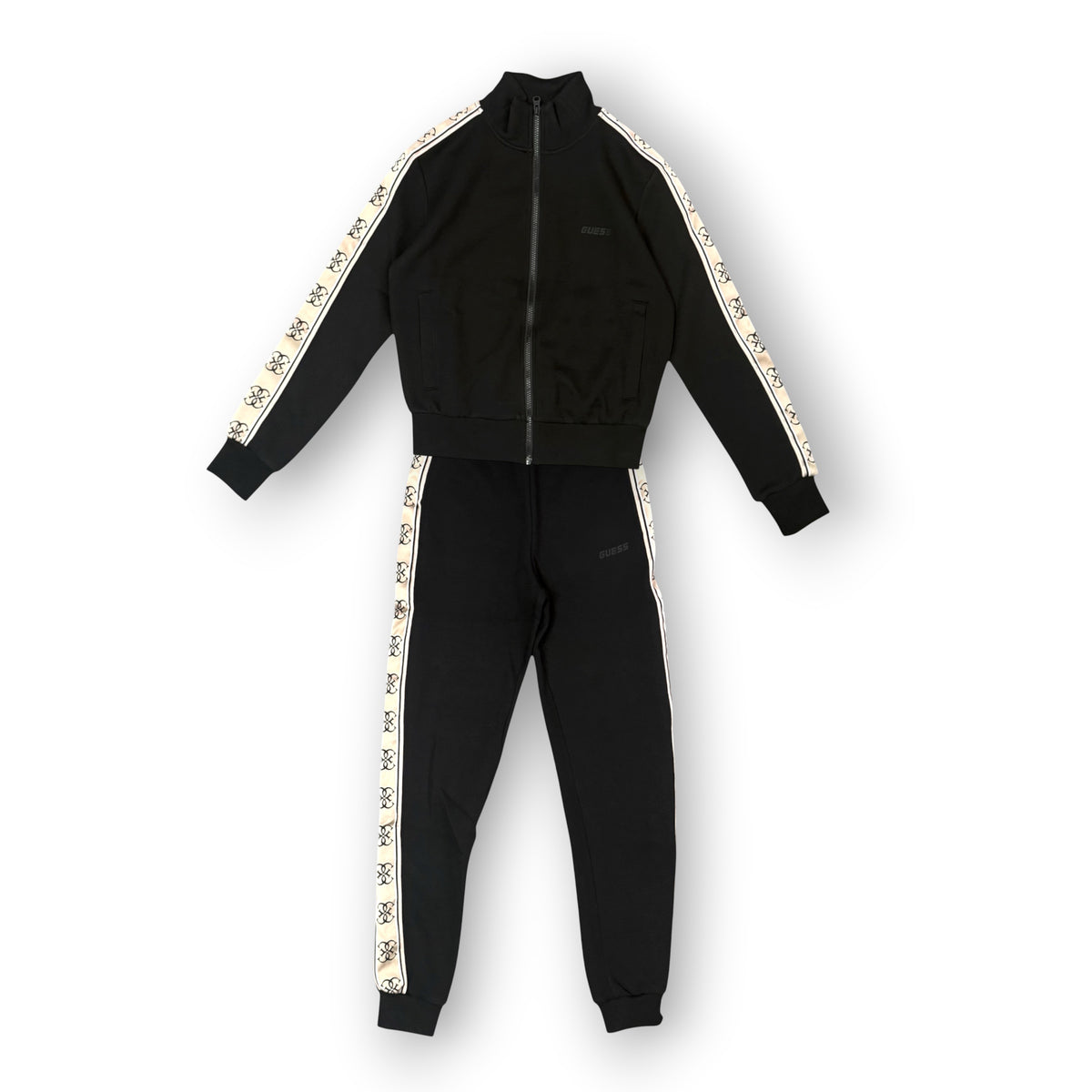 GUESS- Tuta completa Donna, con banda laterale logata, tex.neoprene, Col.Nero