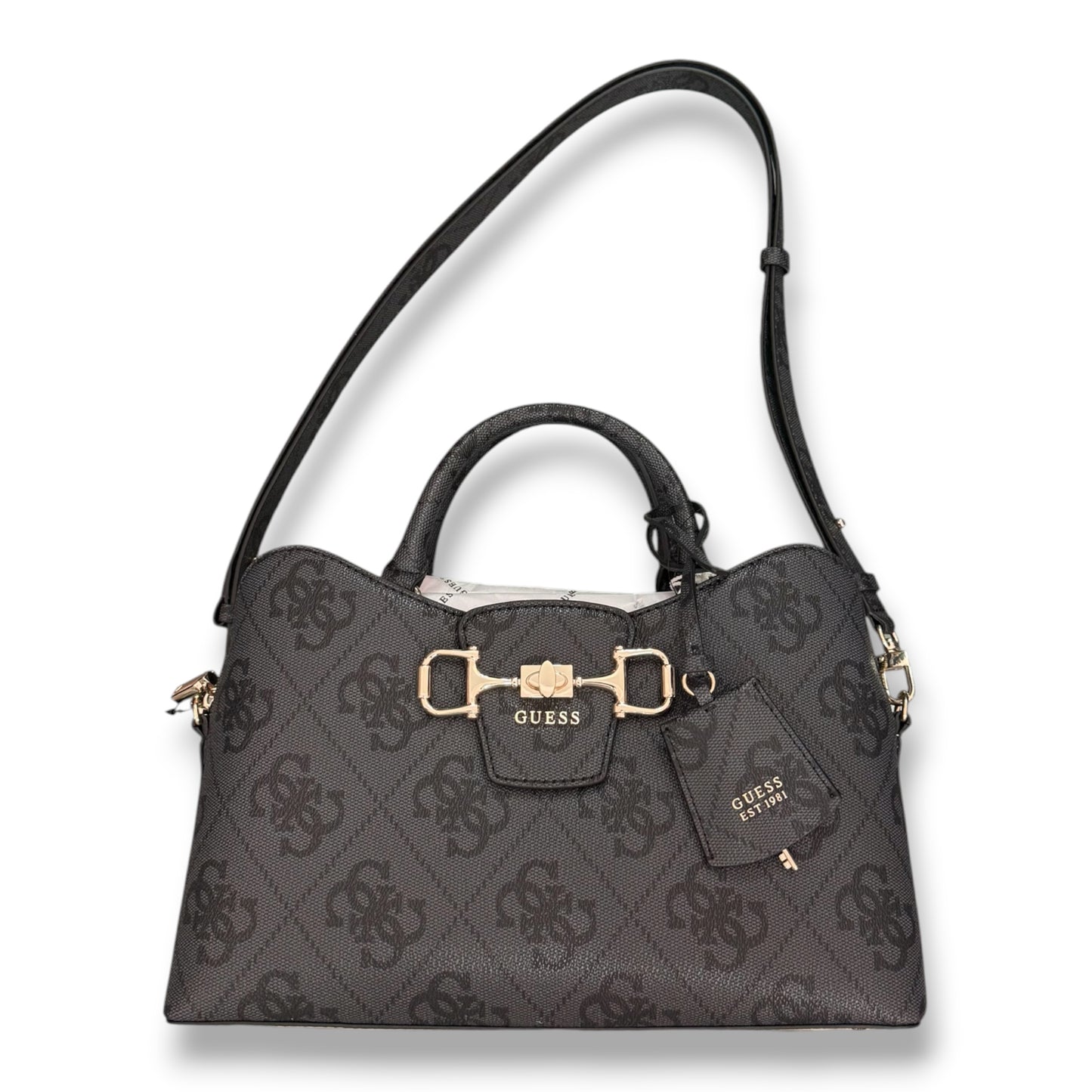 GUESS- Borsa Donna, Group:JANIE LOGO, Col.COAL LOGO