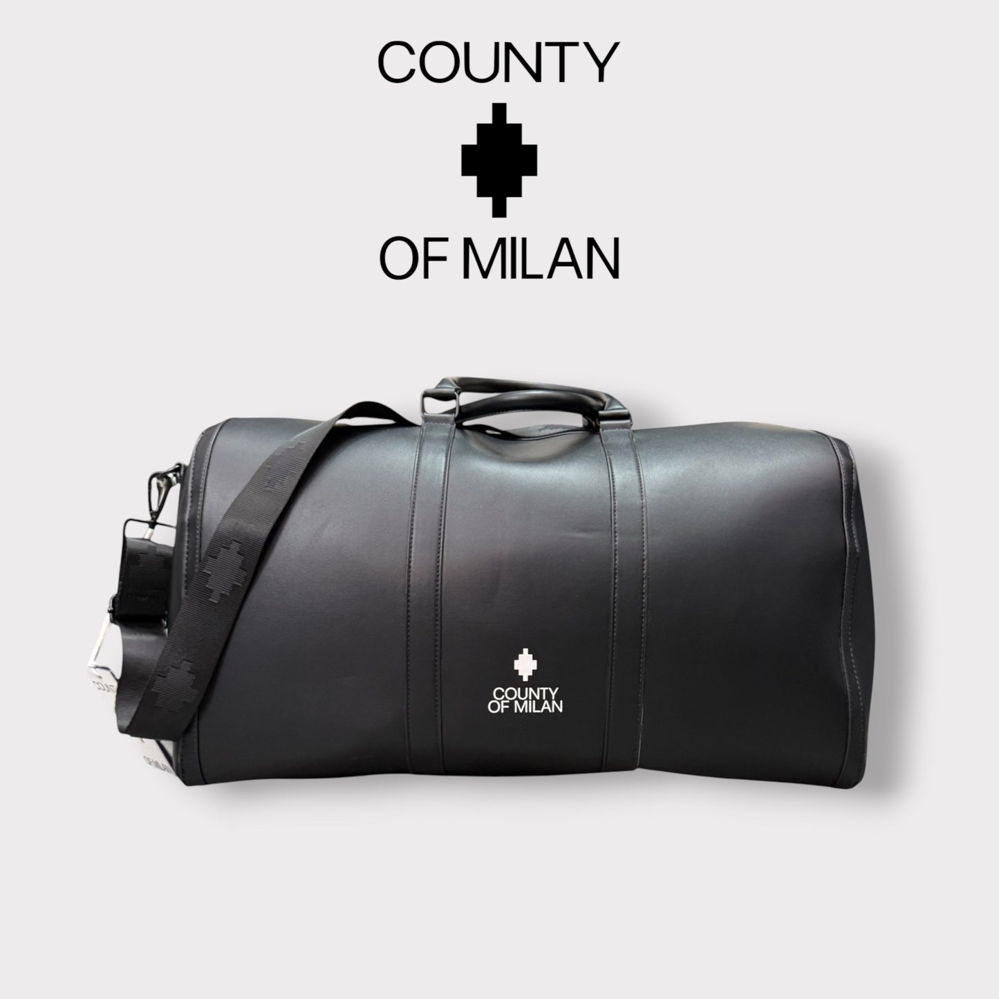 COUNTY OF MILAN - Borsone in ecopelle, Col.Nero
