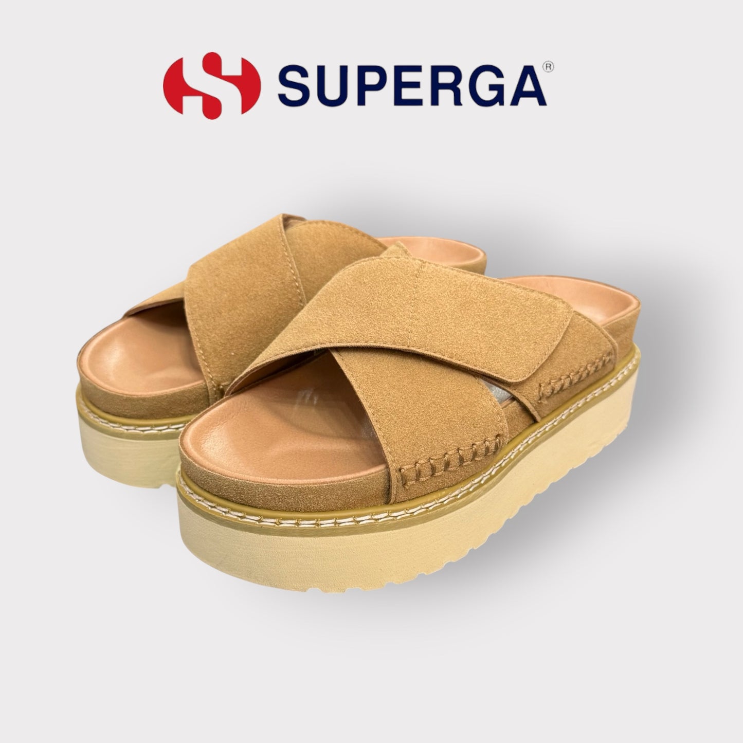 SUPERGA- Scarpe Donna, con zeppa, col.Camel