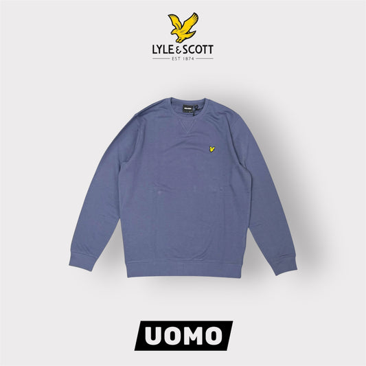 LYLE SCOTT- Felpa Uomo girocollo, tex.garzato, Col.Cool Indigo