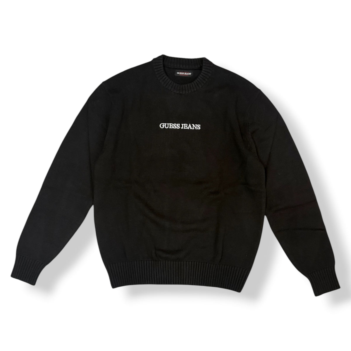 GUESS - Maglioncino Uomo, con scritta ricamata, Col.Nero