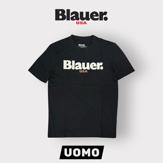 BLAUER- T-shirt, RegularFit, con stampa frontale, mod.Ernst, col.Nero