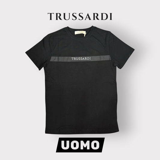 TRUSSARDI - T-Shirt Uomo con scritta frontale 3D, Col.Nero