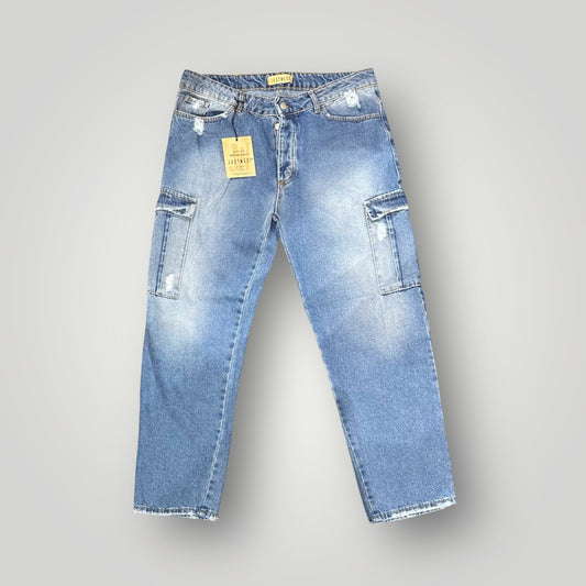 Jeans Just West Uomo in Blu Denim, Cargo BaggyFit