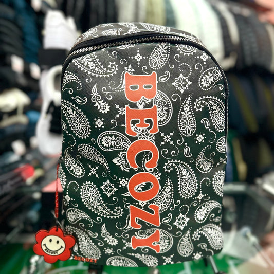 Zaino BECOZY con fantasia, Col.Verde/Rosso