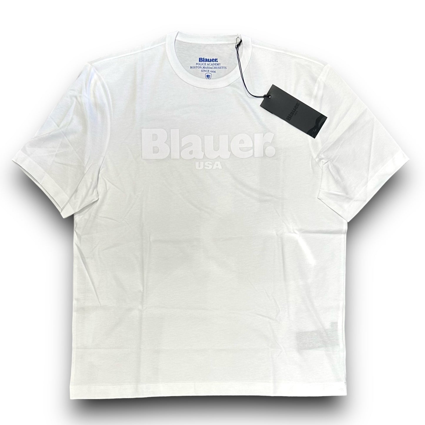 T-shirt BLAUER Uomo Bianca con stampa frontale tono su tono, RegulrFit