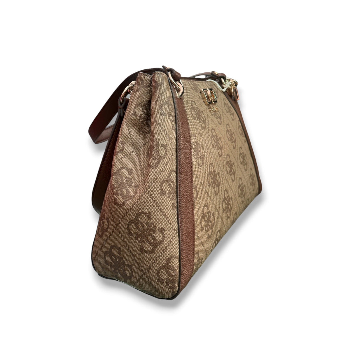 GUESS- Borsa Donna, Group:KARNILLA LOGO, Col.Latte/Logo/Brown