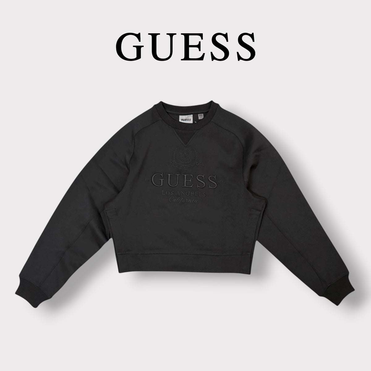 GUESS - Felpa Donna, girocollo , tex.tecnico, col.Nero