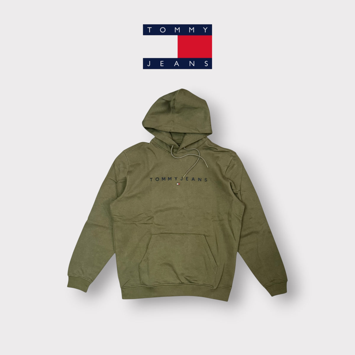 TOMMY JEANS - Felpa Uomo con cappuccio, tex.felpato, Col.Verde