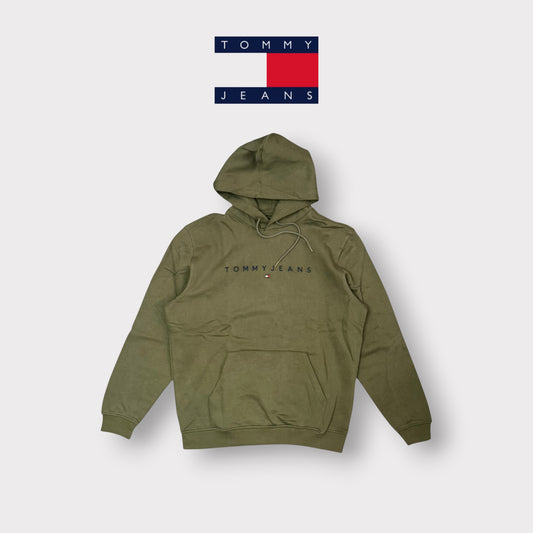 TOMMY JEANS - Felpa Uomo con cappuccio, tex.felpato, Col.Verde