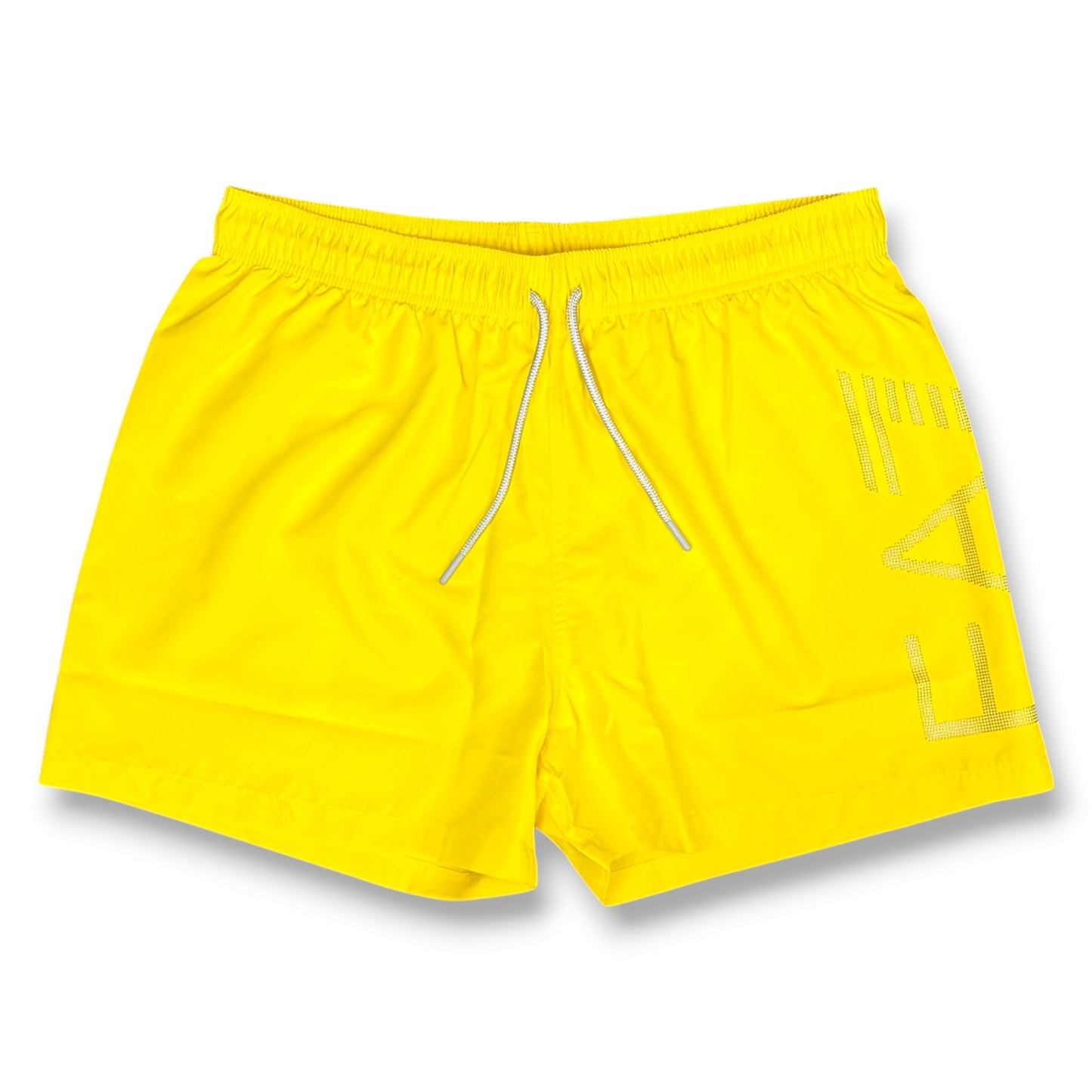 EMPORIO ARMANI- Costume Uomo con scritta sulla gamba, Col.Giallo