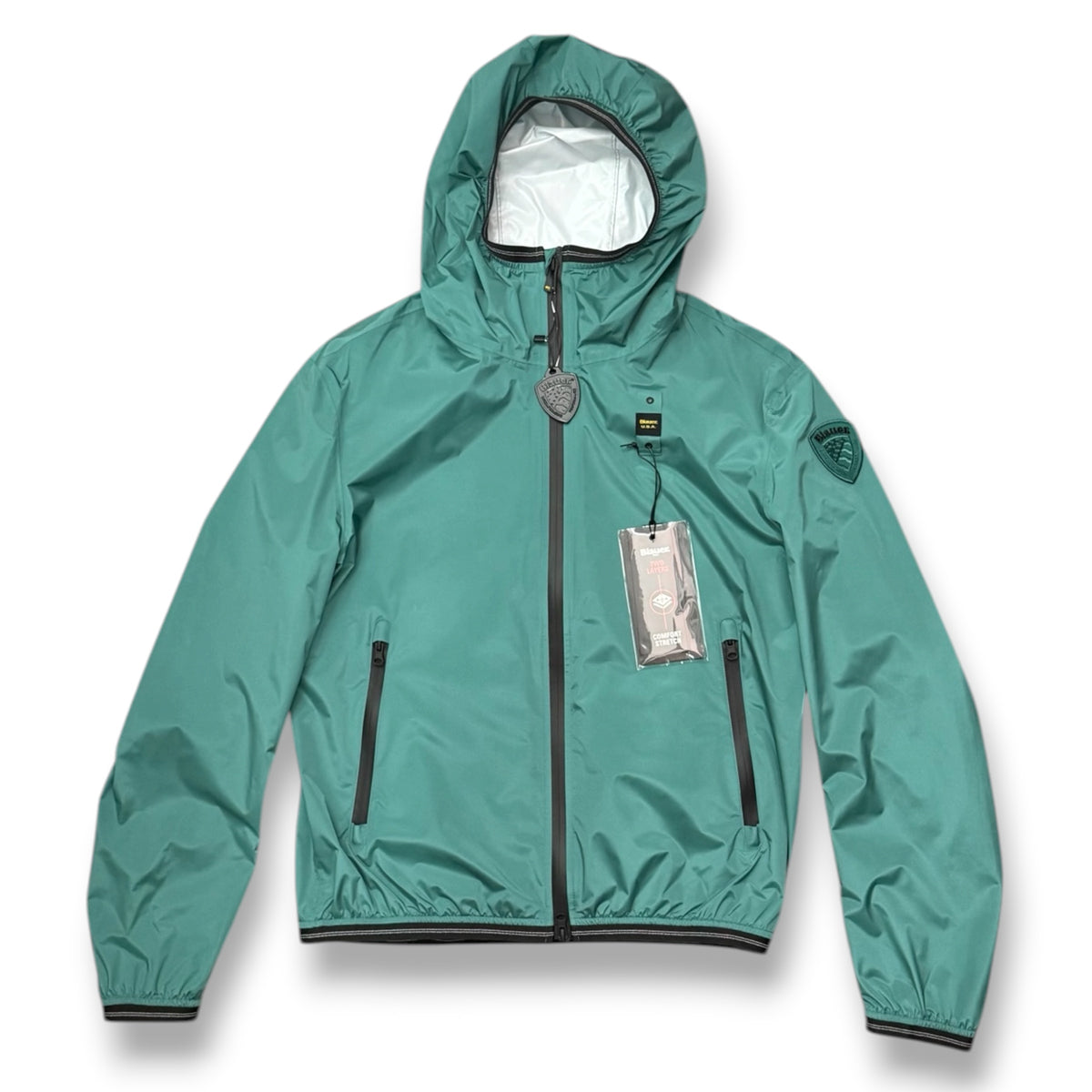 Giubbotto BLAUER Uomo, antivento con cappuccio, mod.FARRIN, Col.Verde