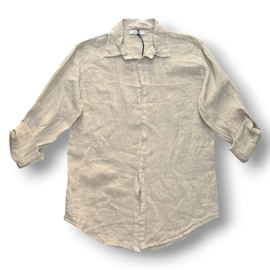 Camicia con colletto, Tex.Lino, Col.Beige